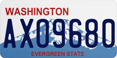 WA license plate AXO9680