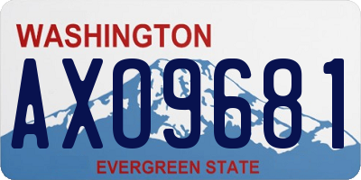 WA license plate AXO9681