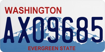 WA license plate AXO9685