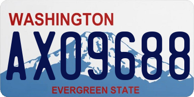 WA license plate AXO9688