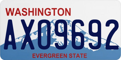 WA license plate AXO9692