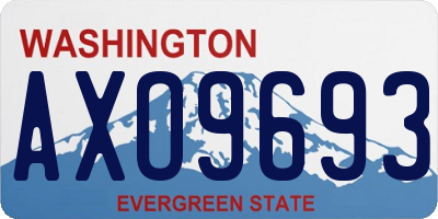 WA license plate AXO9693