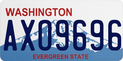 WA license plate AXO9696