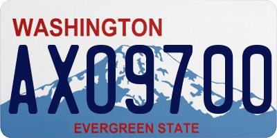 WA license plate AXO9700
