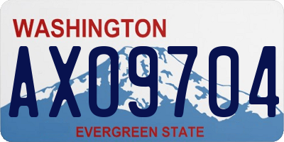 WA license plate AXO9704