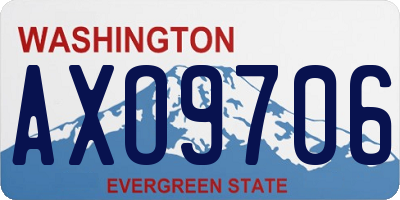 WA license plate AXO9706