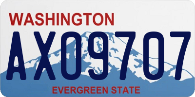 WA license plate AXO9707