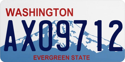 WA license plate AXO9712