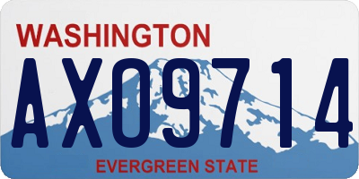 WA license plate AXO9714