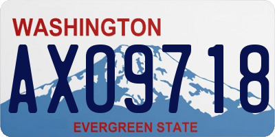 WA license plate AXO9718