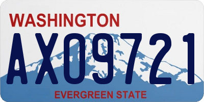 WA license plate AXO9721