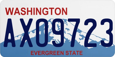 WA license plate AXO9723