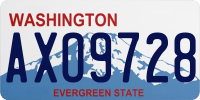 WA license plate AXO9728