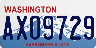 WA license plate AXO9729