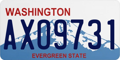 WA license plate AXO9731
