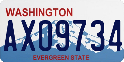 WA license plate AXO9734
