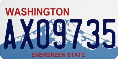 WA license plate AXO9735