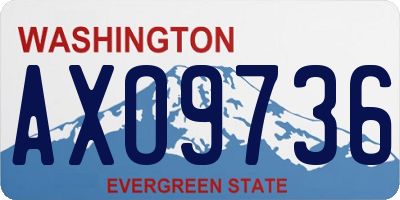 WA license plate AXO9736
