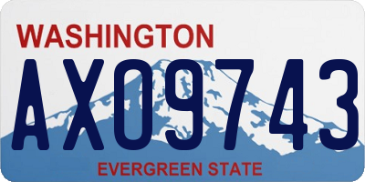 WA license plate AXO9743