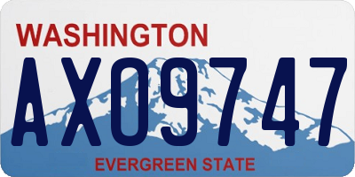 WA license plate AXO9747