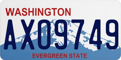 WA license plate AXO9749