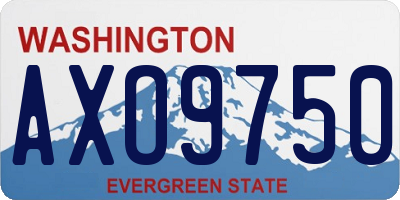 WA license plate AXO9750
