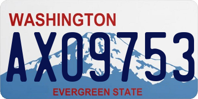 WA license plate AXO9753