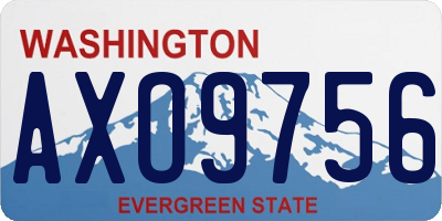 WA license plate AXO9756