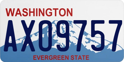 WA license plate AXO9757