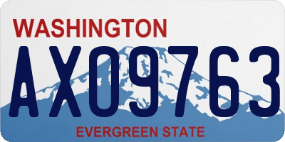WA license plate AXO9763