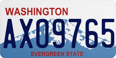 WA license plate AXO9765
