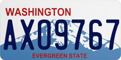 WA license plate AXO9767