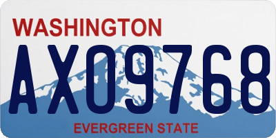 WA license plate AXO9768