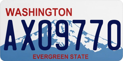 WA license plate AXO9770