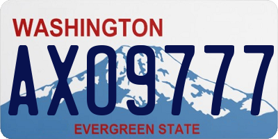 WA license plate AXO9777