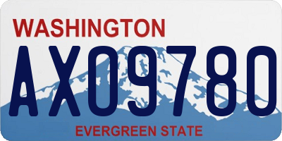 WA license plate AXO9780