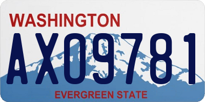 WA license plate AXO9781