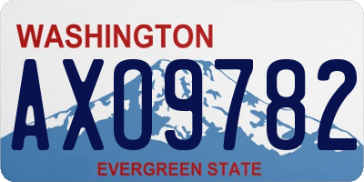 WA license plate AXO9782