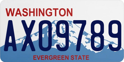 WA license plate AXO9789