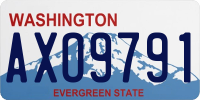 WA license plate AXO9791
