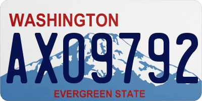WA license plate AXO9792