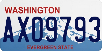 WA license plate AXO9793