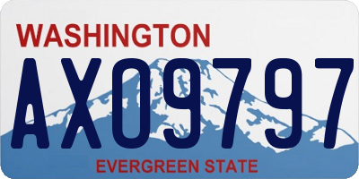 WA license plate AXO9797