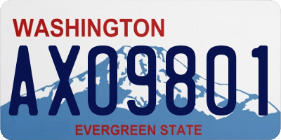 WA license plate AXO9801