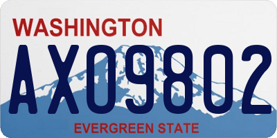 WA license plate AXO9802