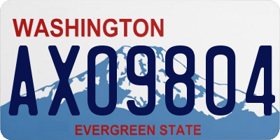 WA license plate AXO9804