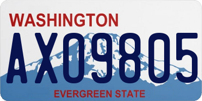 WA license plate AXO9805