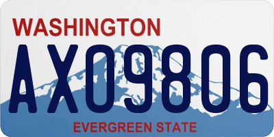 WA license plate AXO9806