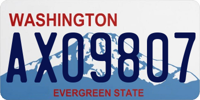WA license plate AXO9807