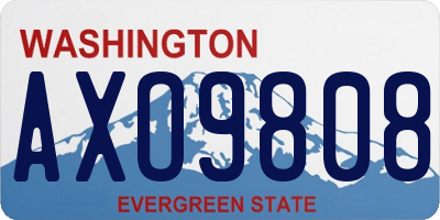 WA license plate AXO9808